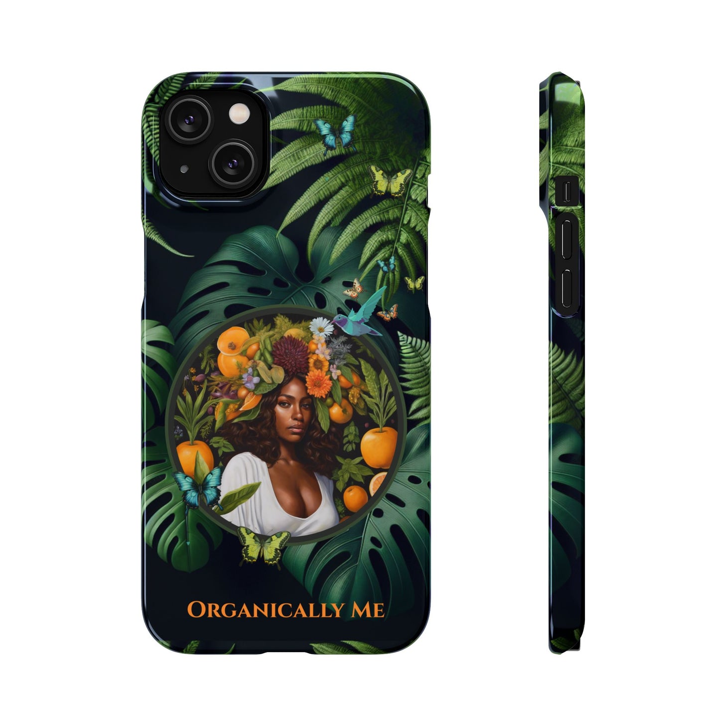 100% Organic A Fern Monstera Plant Garden Snap Phone Case with Black Woman, for iPhone and Android Models
