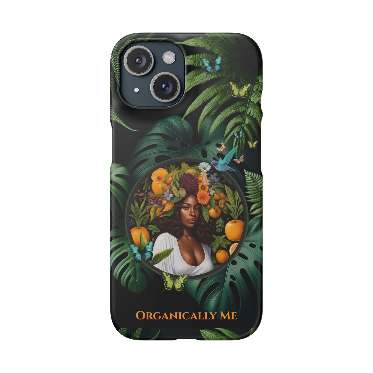 100% Organic A Fern Monstera Plant Garden Snap Phone Case with Black Woman, for iPhone and Android Models