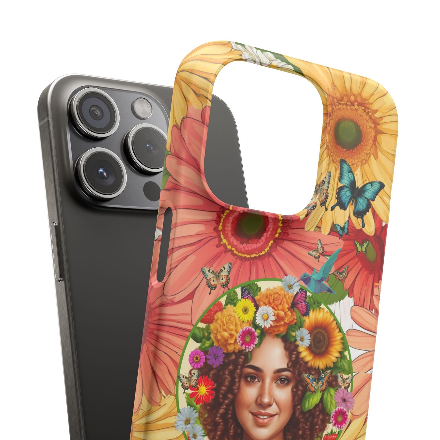 100% Organic Daisy Joy2 Plant Garden Snap Phone Case with Woman, for iPhone and Android