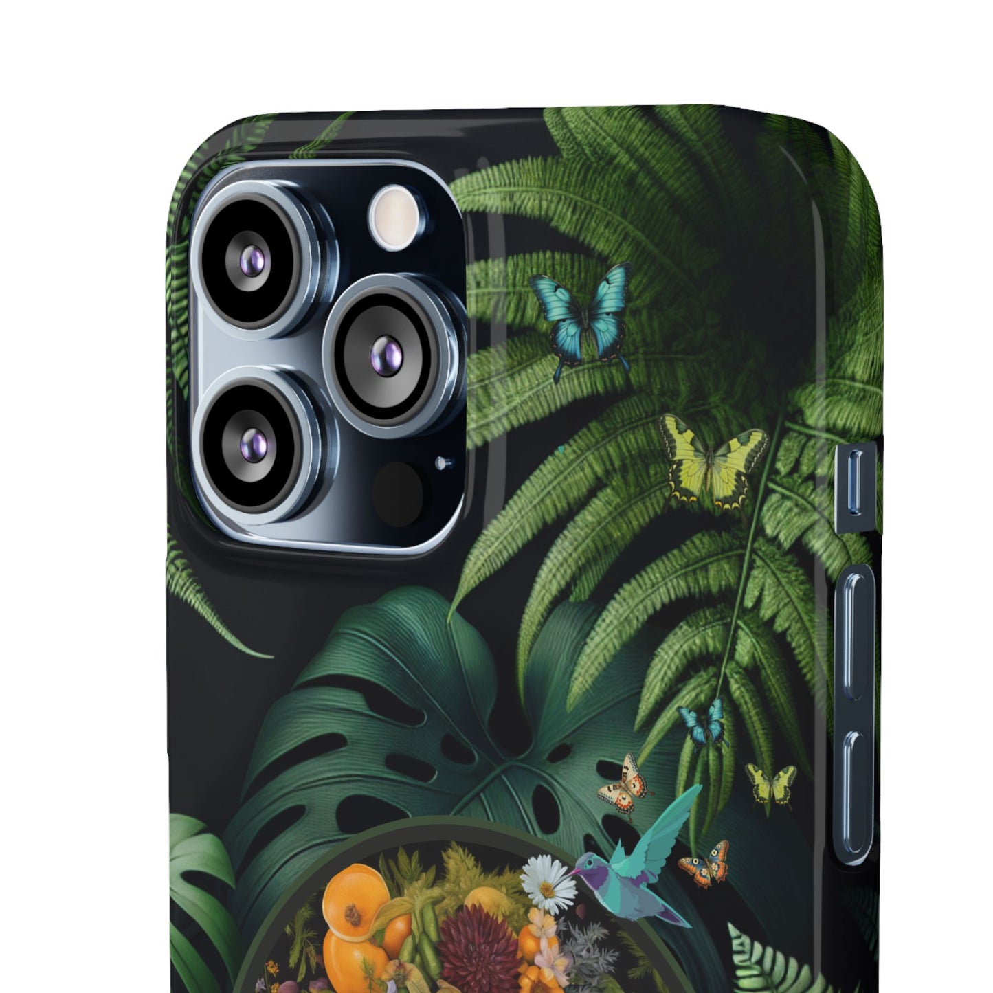 100% Organic A Fern Monstera Plant Garden Snap Phone Case with Black Woman, for iPhone and Android Models