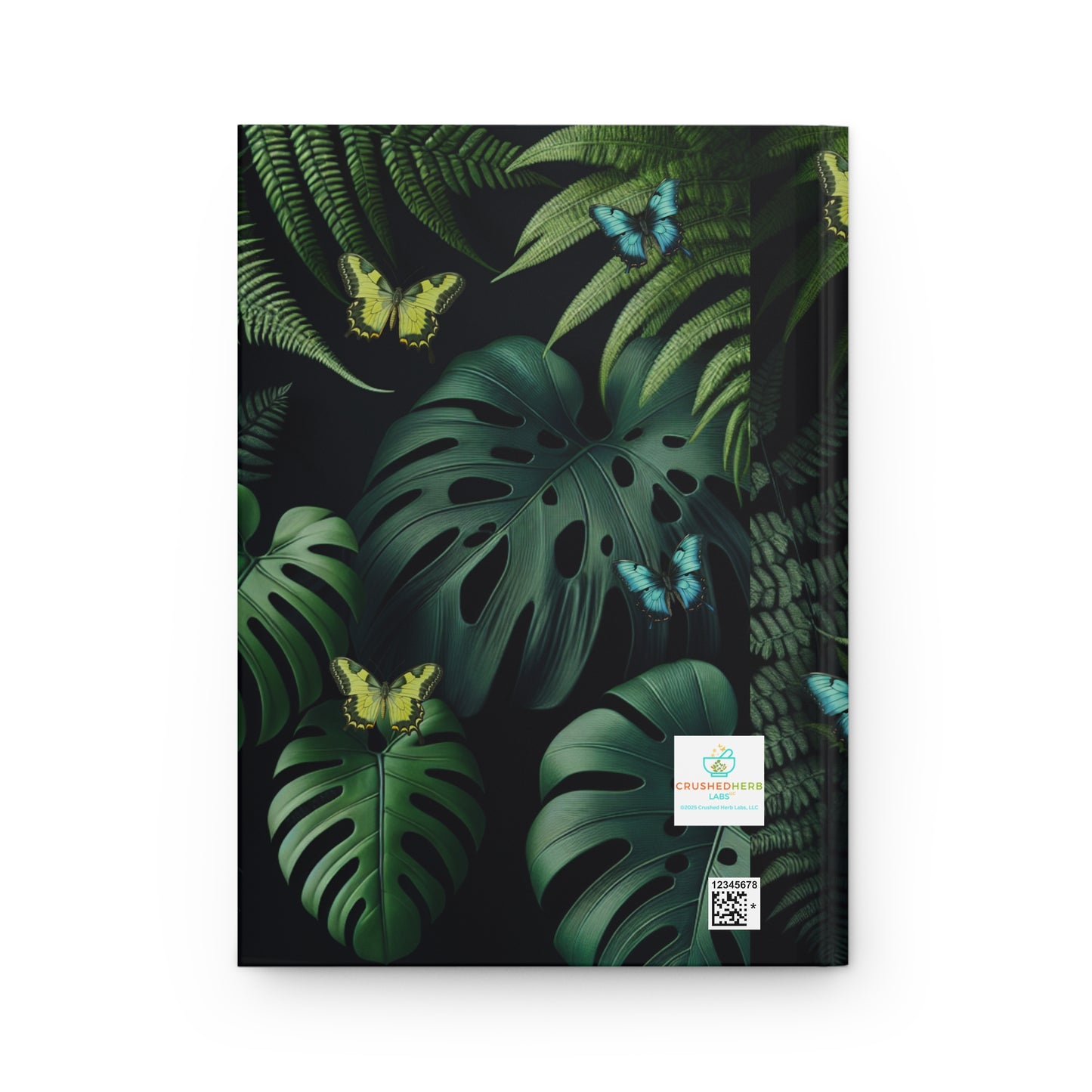 100% Organic A Fern Monstera Plant Garden & Vegan Hardcover Journal, Matte 150 pages, Black women
