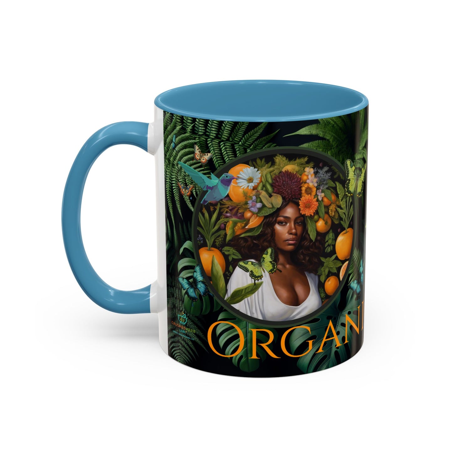 100% Organic A Fern Monstera Plant Garden Vegan Ceramic Plant Mug with Black woman (11oz) 8 Color Combos