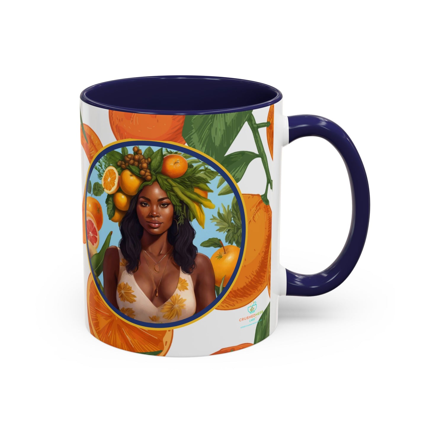 100% Organic Orange Plant Garden Vegan Ceramic Plant Mug with Black woman (11oz) 8 Color Combos