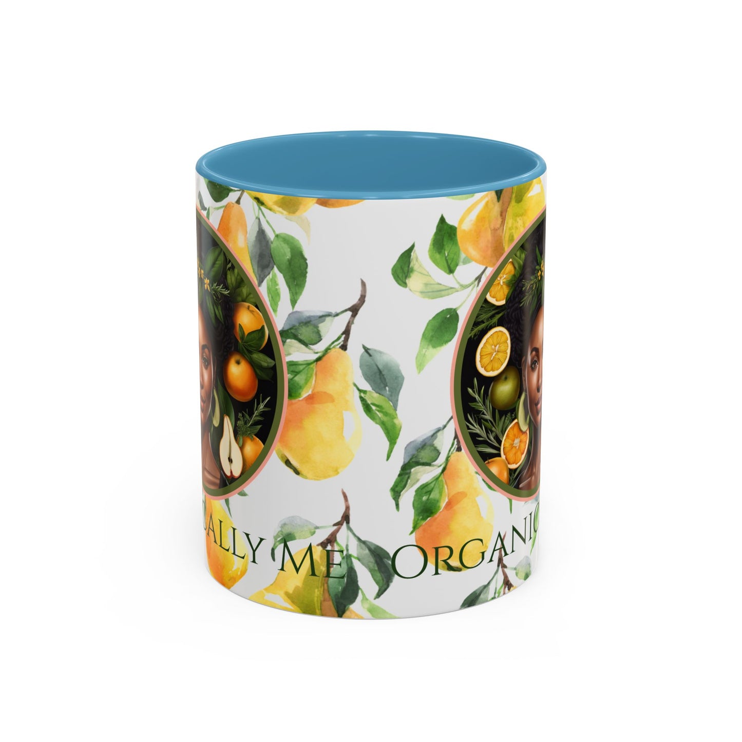 Organically Me Yellow Pear Plant Garden Vegan Ceramic Plant Mug with Black woman (11oz) 8 Color Combos
