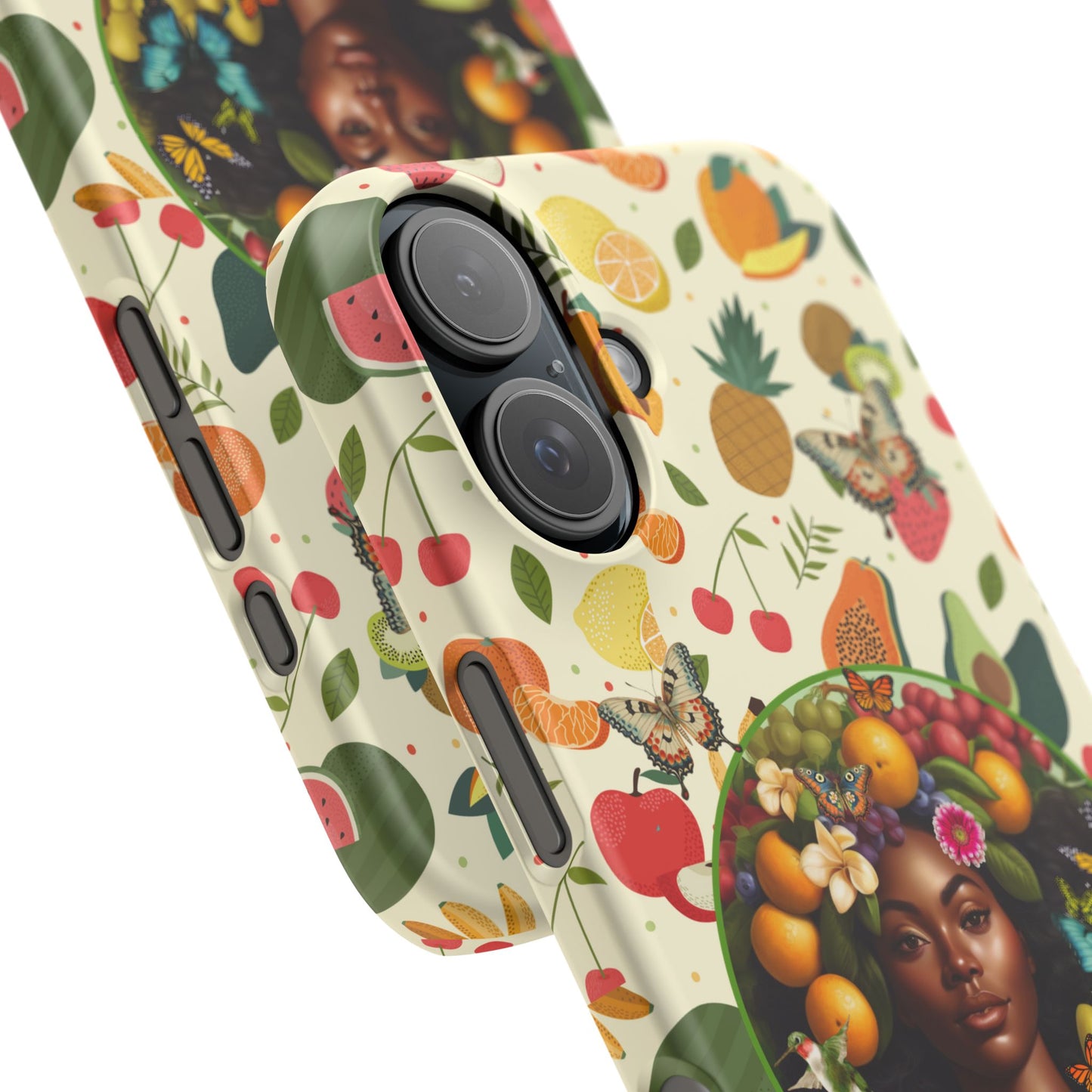 Organically Me Fruit & Veggie Queen Plant Garden Snap Phone Case with Black Woman, for iPhone and Android