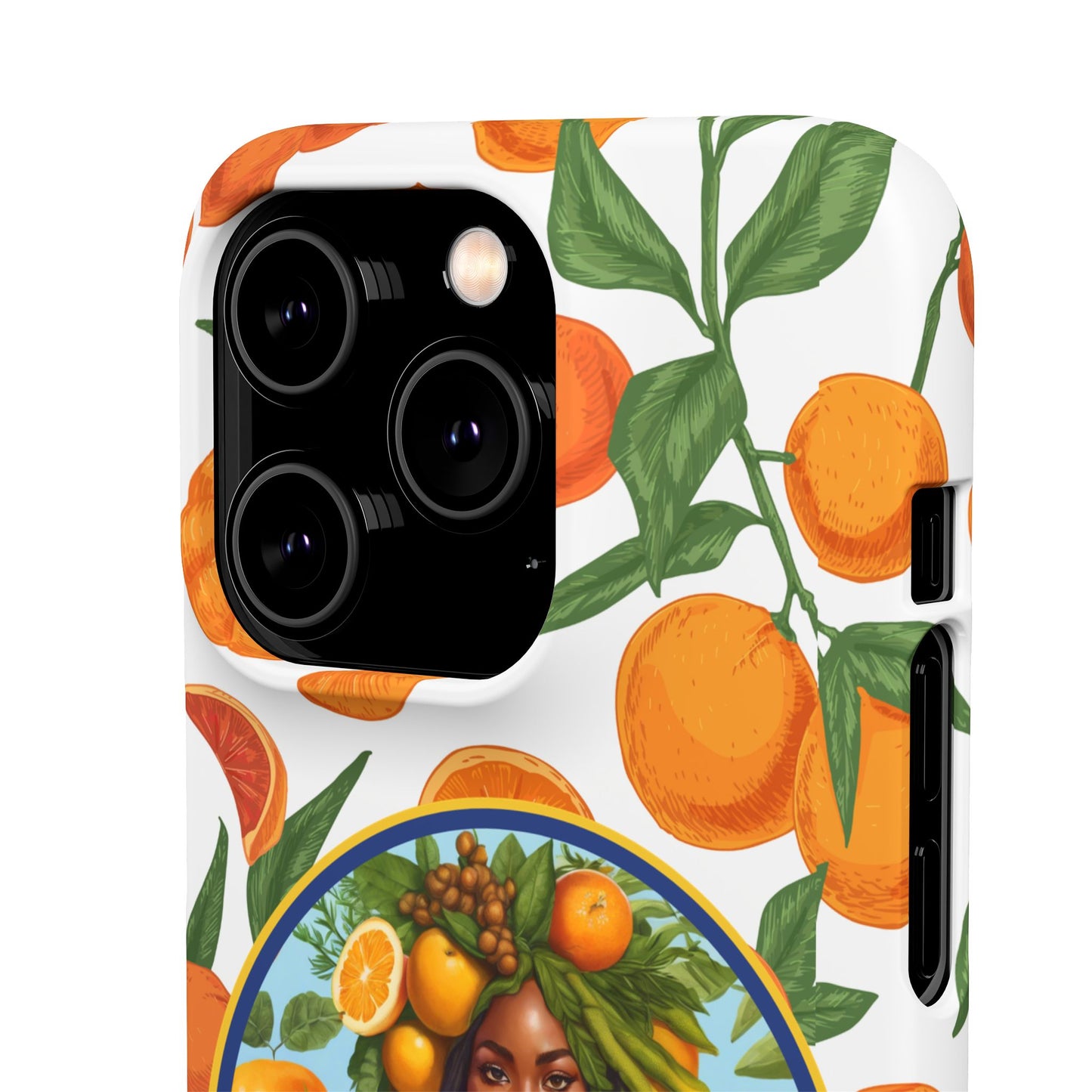 100% Organic Orange Plant Garden Snap Phone Case with Black Woman, Veggie Chic for Androids and iPhone models