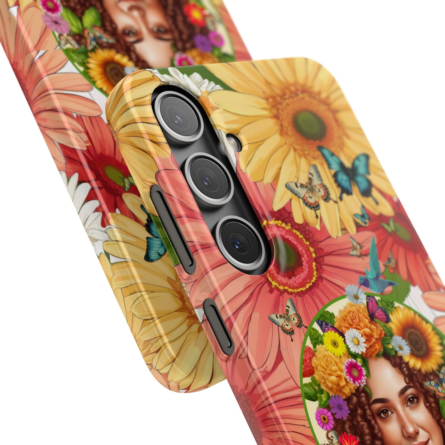 100% Organic Daisy Joy2 Plant Garden Snap Phone Case with Woman, for iPhone and Android