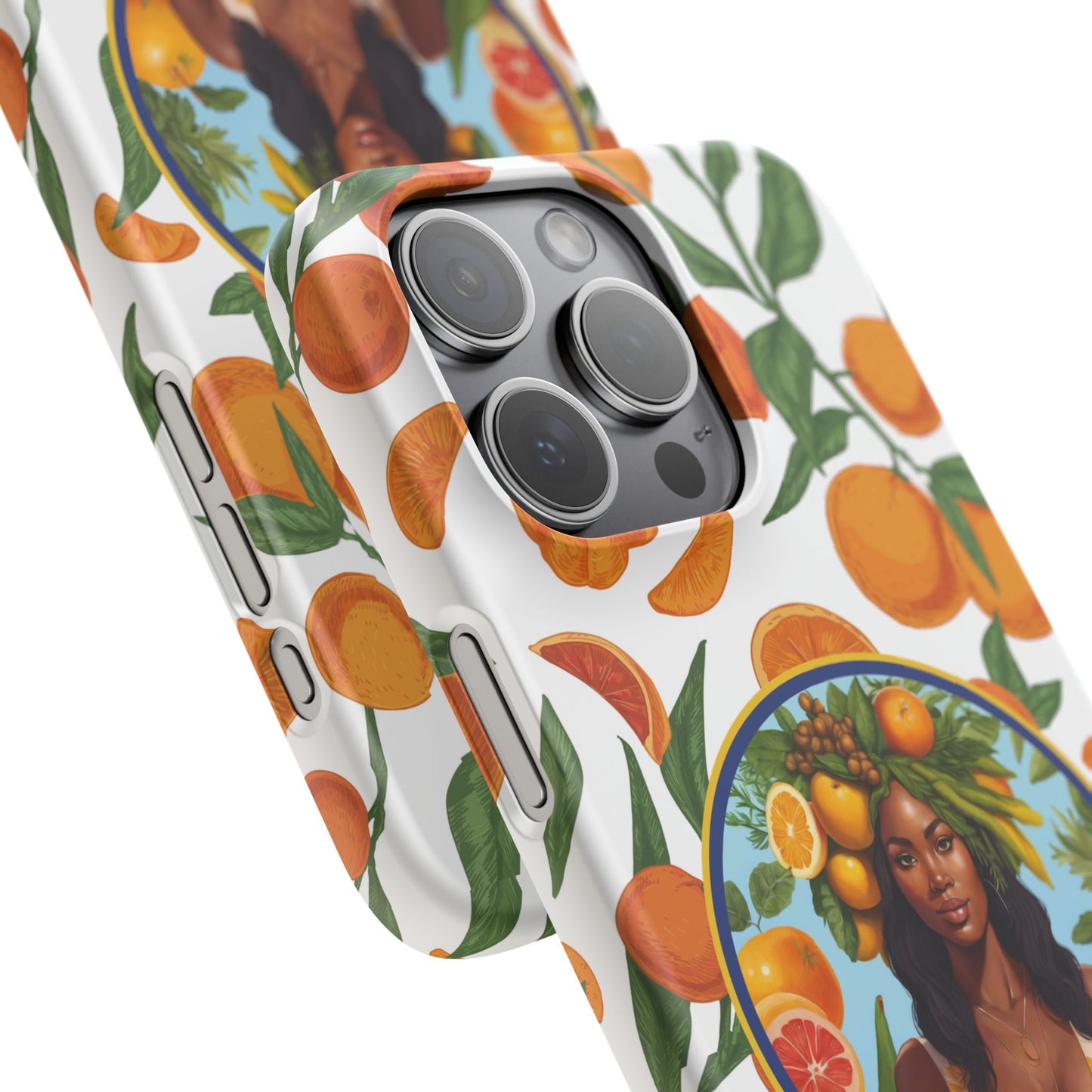 100% Organic Orange Plant Garden Snap Phone Case with Black Woman, Veggie Chic for Androids and iPhone models