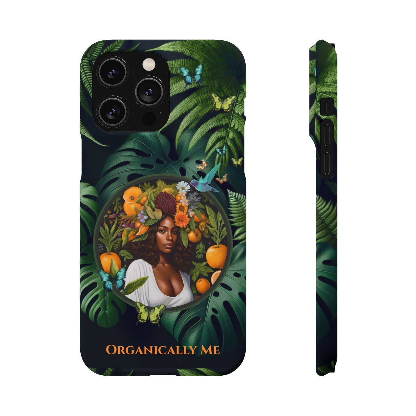 100% Organic A Fern Monstera Plant Garden Snap Phone Case with Black Woman, for iPhone and Android Models
