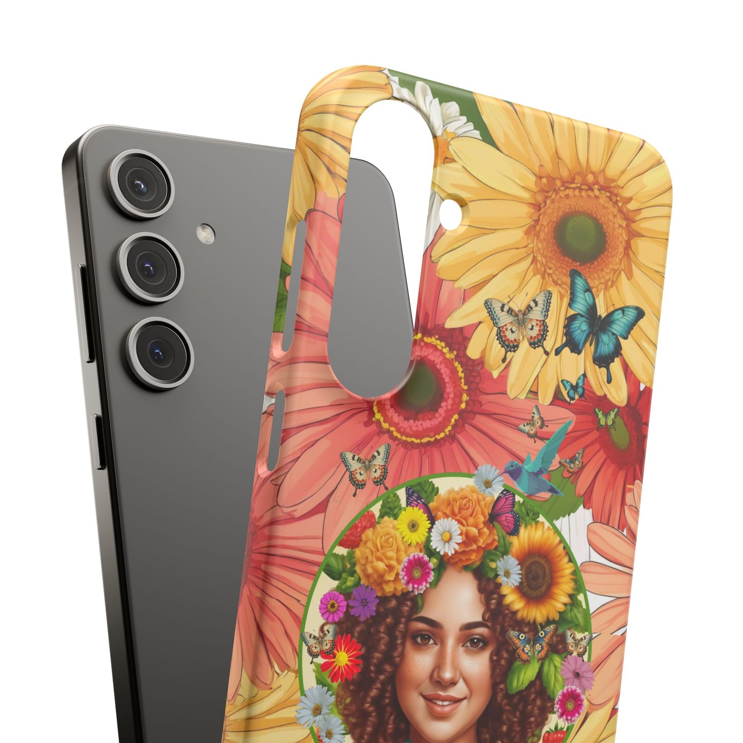 100% Organic Daisy Joy2 Plant Garden Snap Phone Case with Woman, for iPhone and Android
