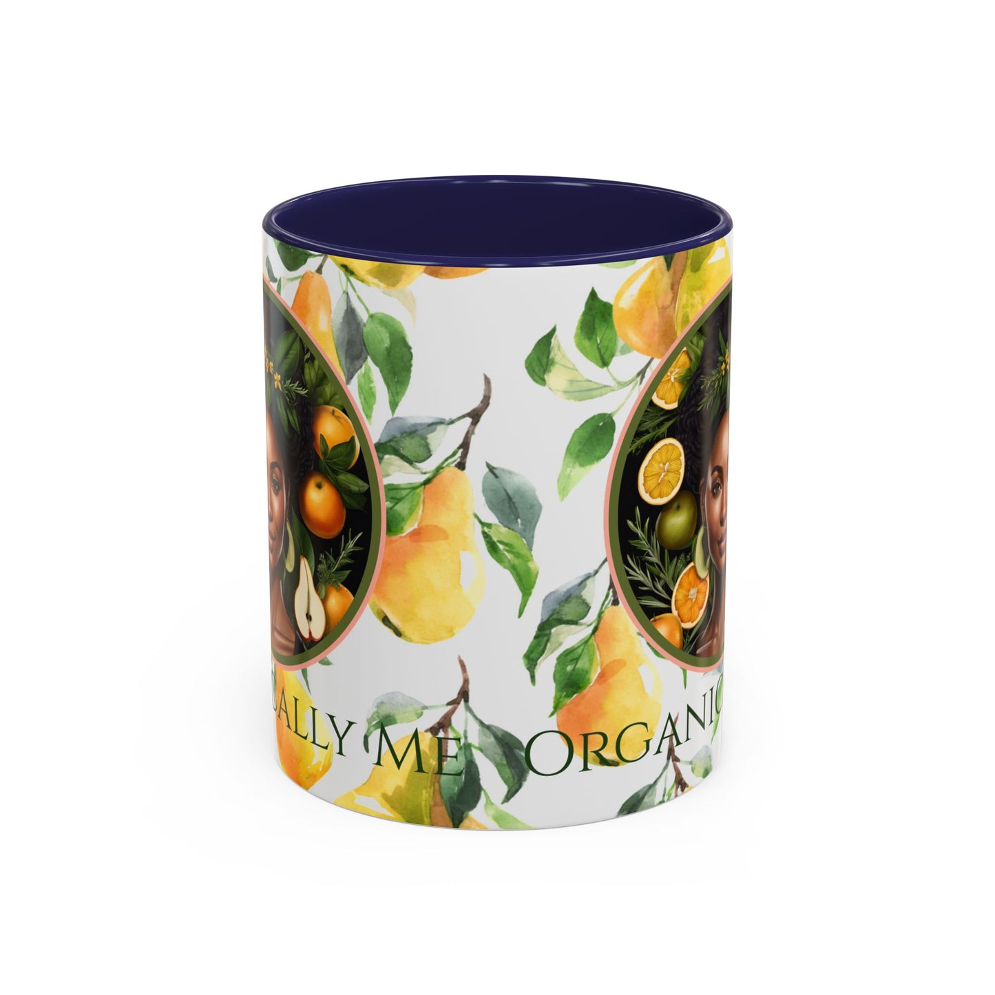 Organically Me Yellow Pear Plant Garden Vegan Ceramic Plant Mug with Black woman (11oz) 8 Color Combos