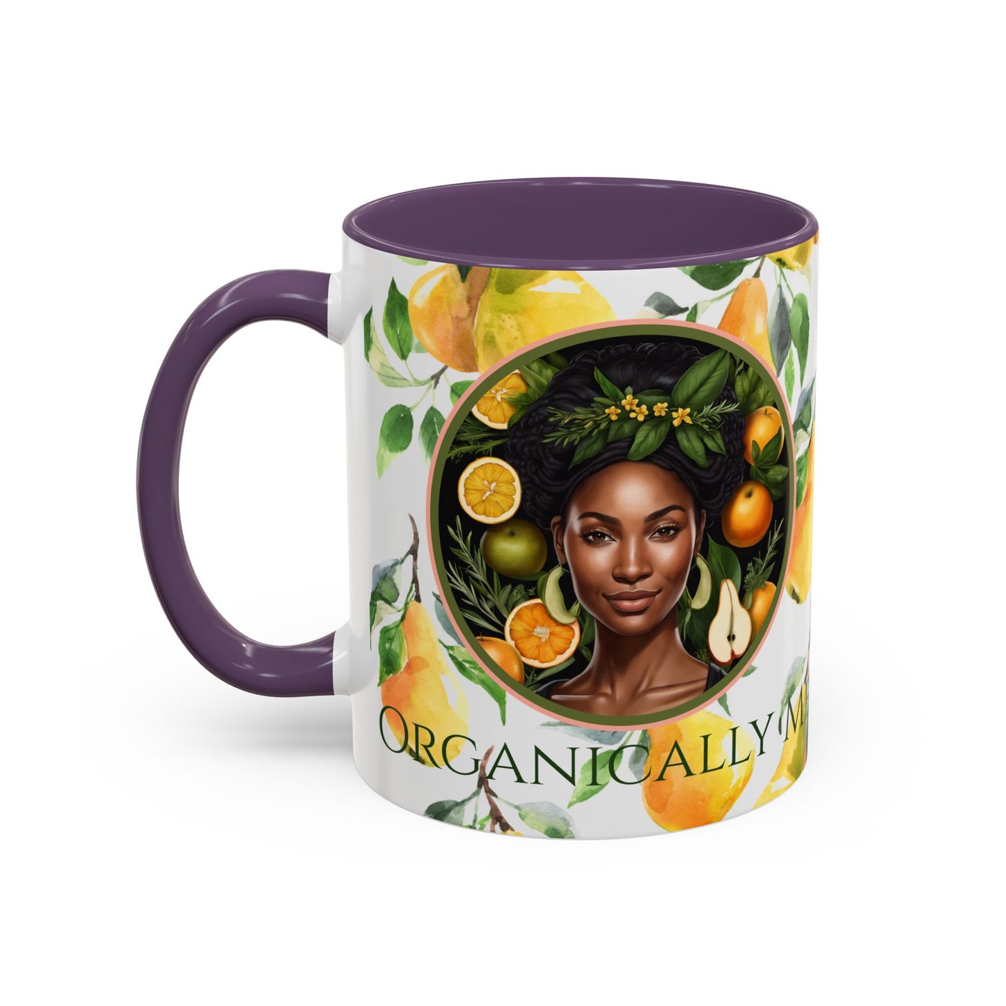 Organically Me Yellow Pear Plant Garden Vegan Ceramic Plant Mug with Black woman (11oz) 8 Color Combos