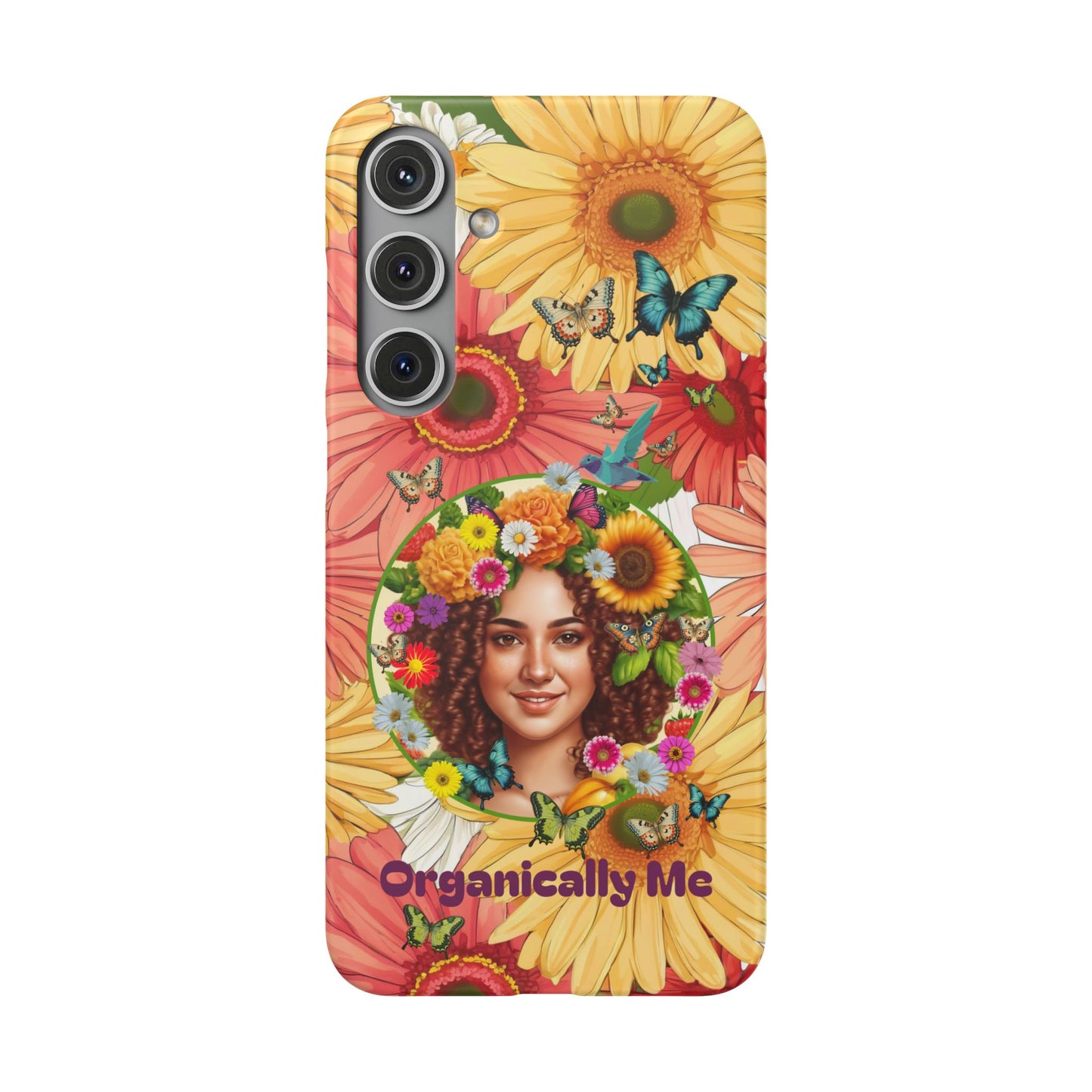100% Organic Daisy Joy2 Plant Garden Snap Phone Case with Woman, for iPhone and Android