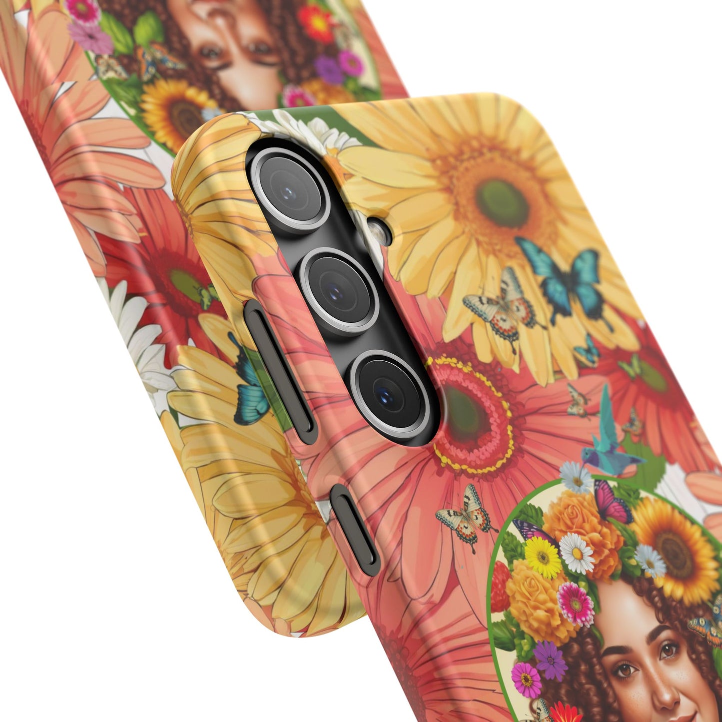 100% Organic Daisy Joy2 Plant Garden Snap Phone Case with Woman, for iPhone and Android