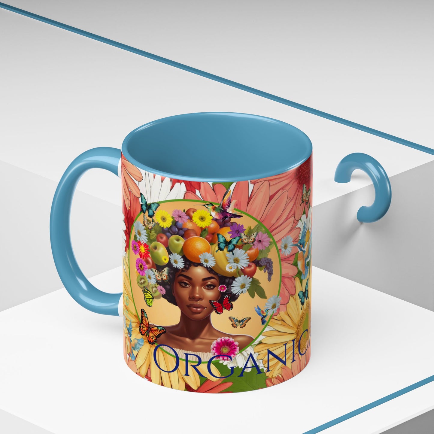 Organically Me Gerber Joy3 Plant Garden Vegan Ceramic Plant Mug with Woman (11oz) 8 Color Combos