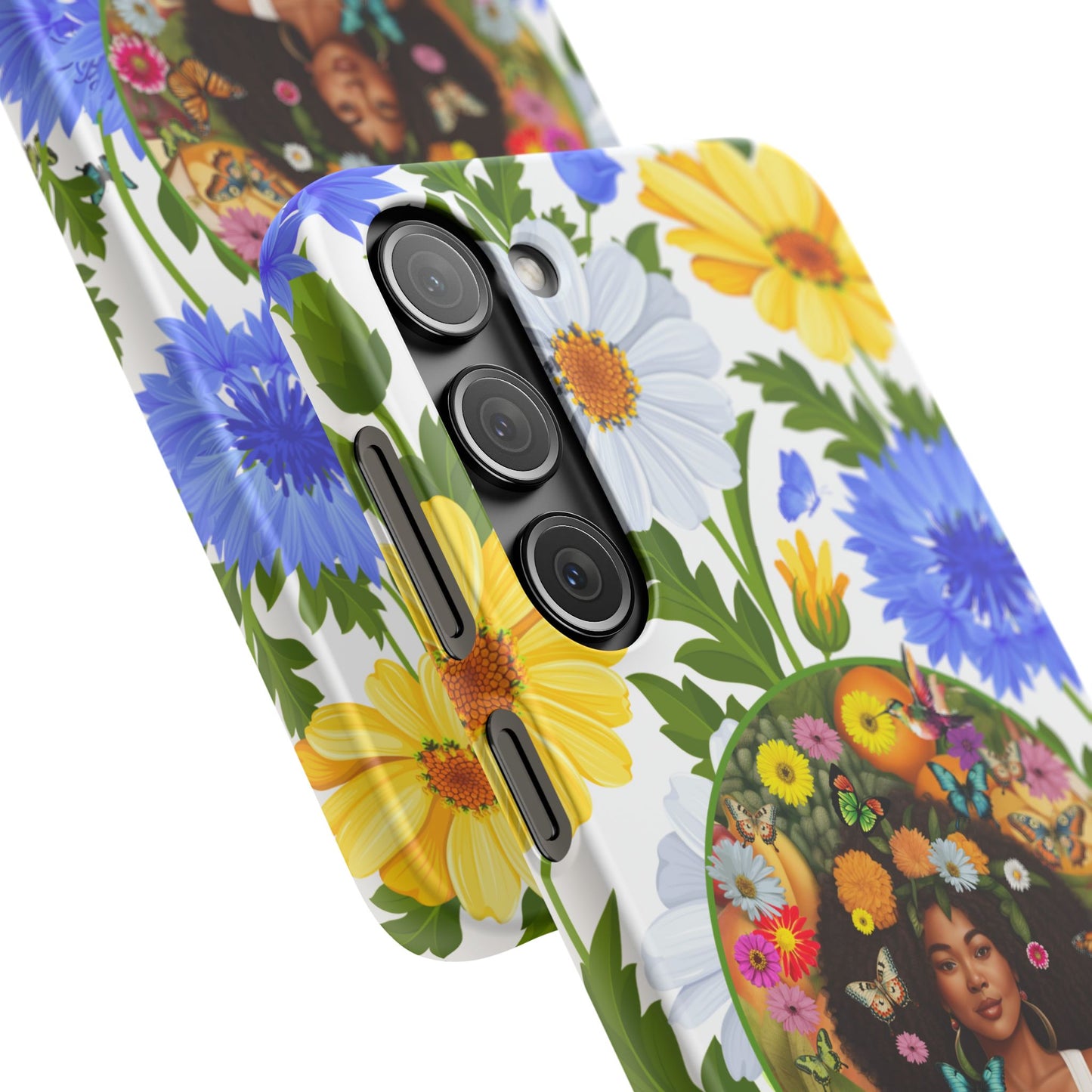 100% Organic Purple Plant Garden Snap Phone Case with Black Woman, for iPhone and Android