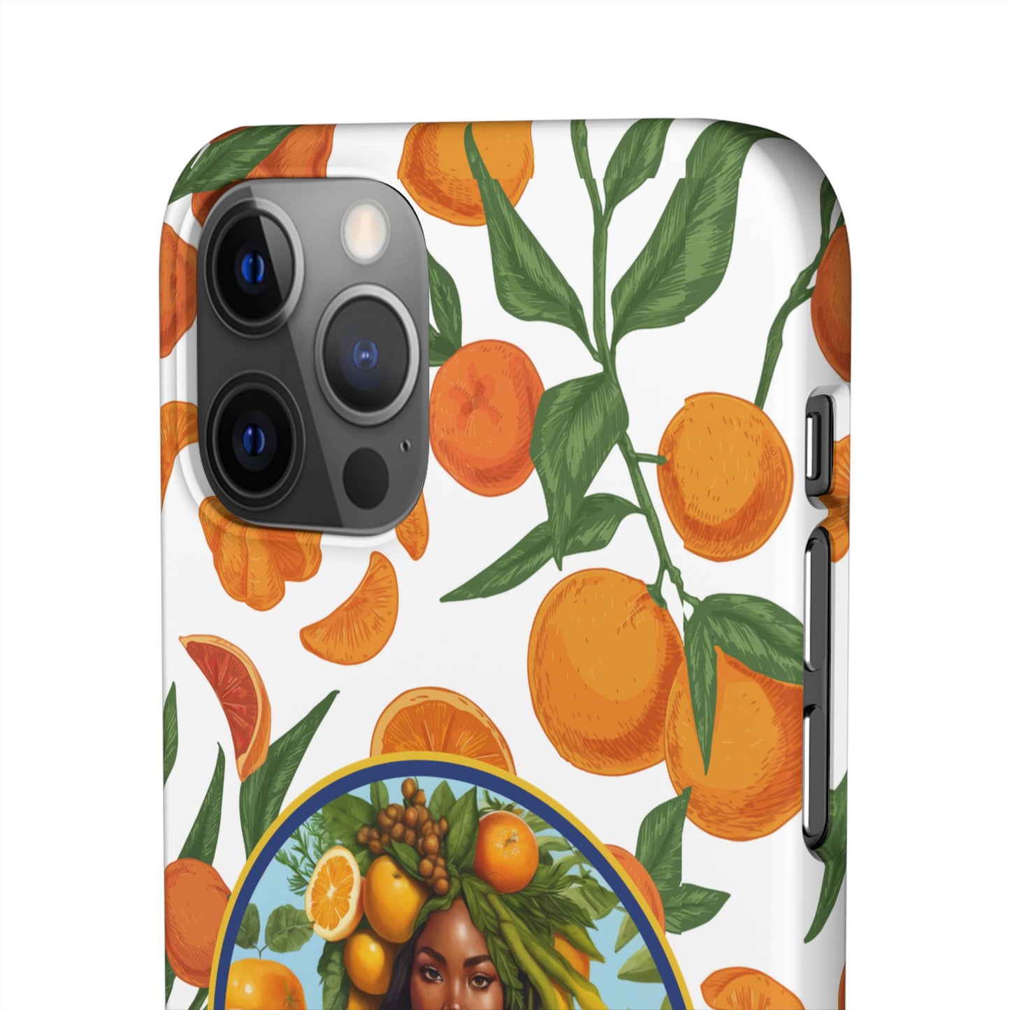 100% Organic Orange Plant Garden Snap Phone Case with Black Woman, Veggie Chic for Androids and iPhone models