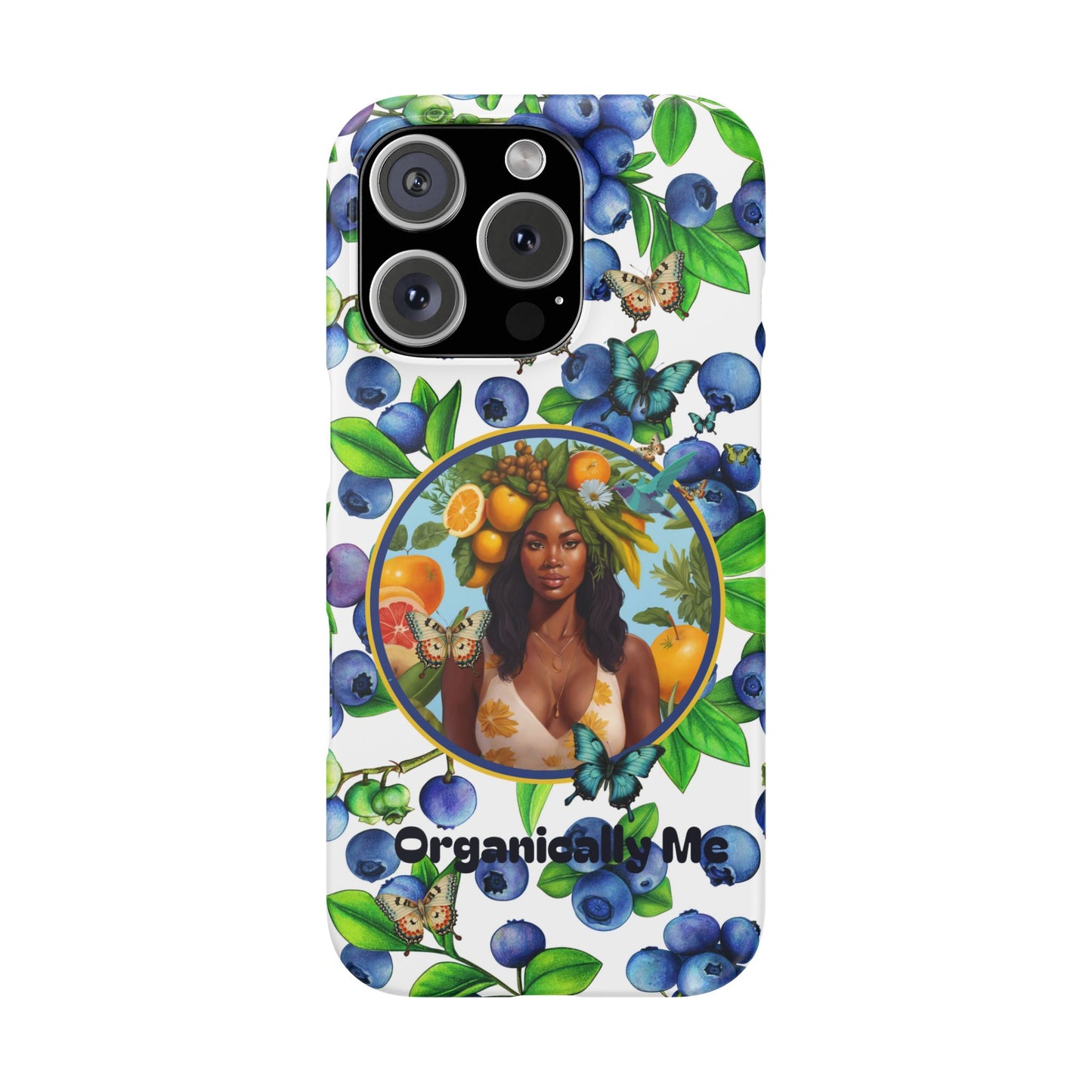 Organically Me Blueberry Plant B Garden Snap Phone Case with Black Woman, for iPhone and Android
