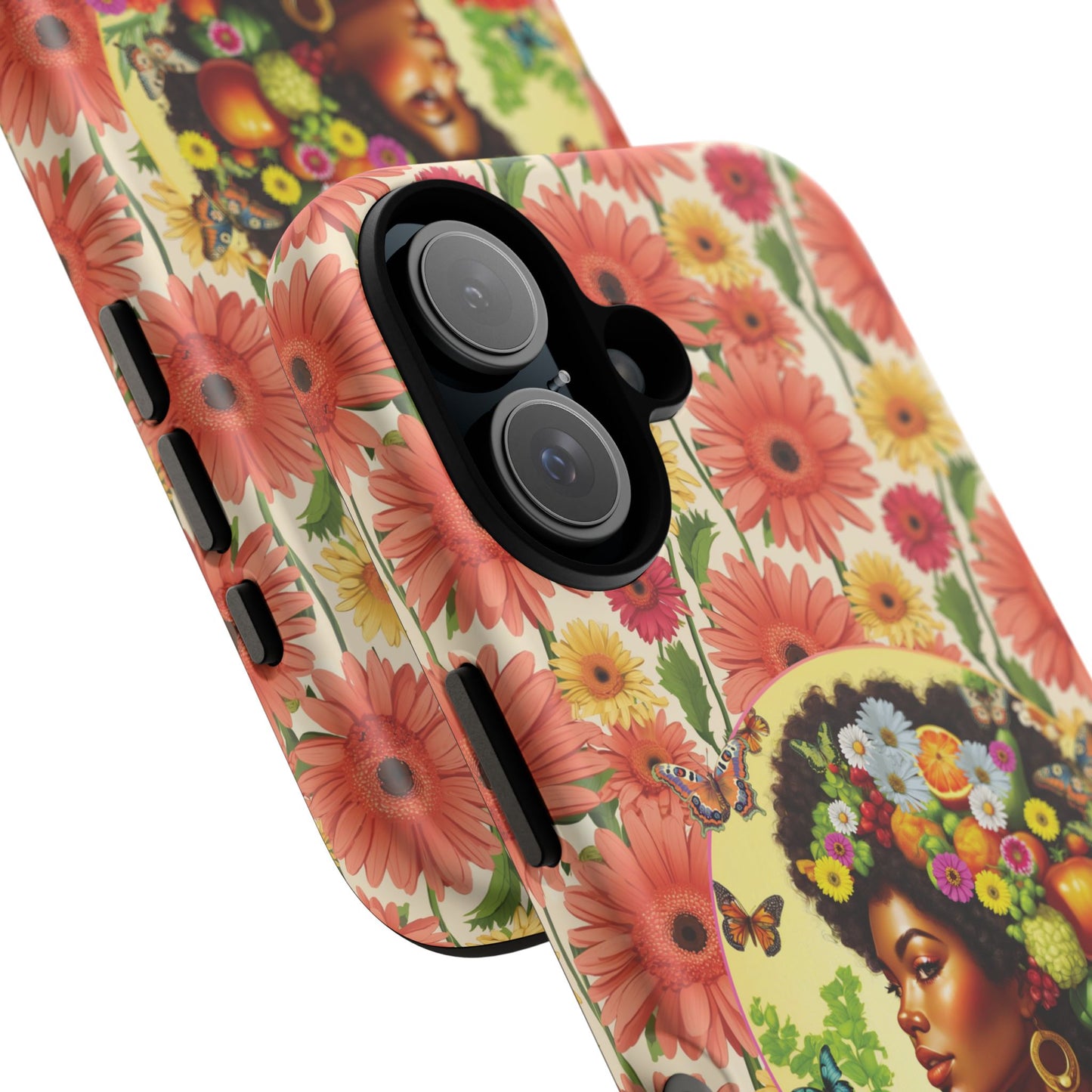 Organically Me Afro Joy Daisy Delany & Plant Garden: Tough iPhone 16 Case with Eco Garden Plant Vibe Design and Black Woman