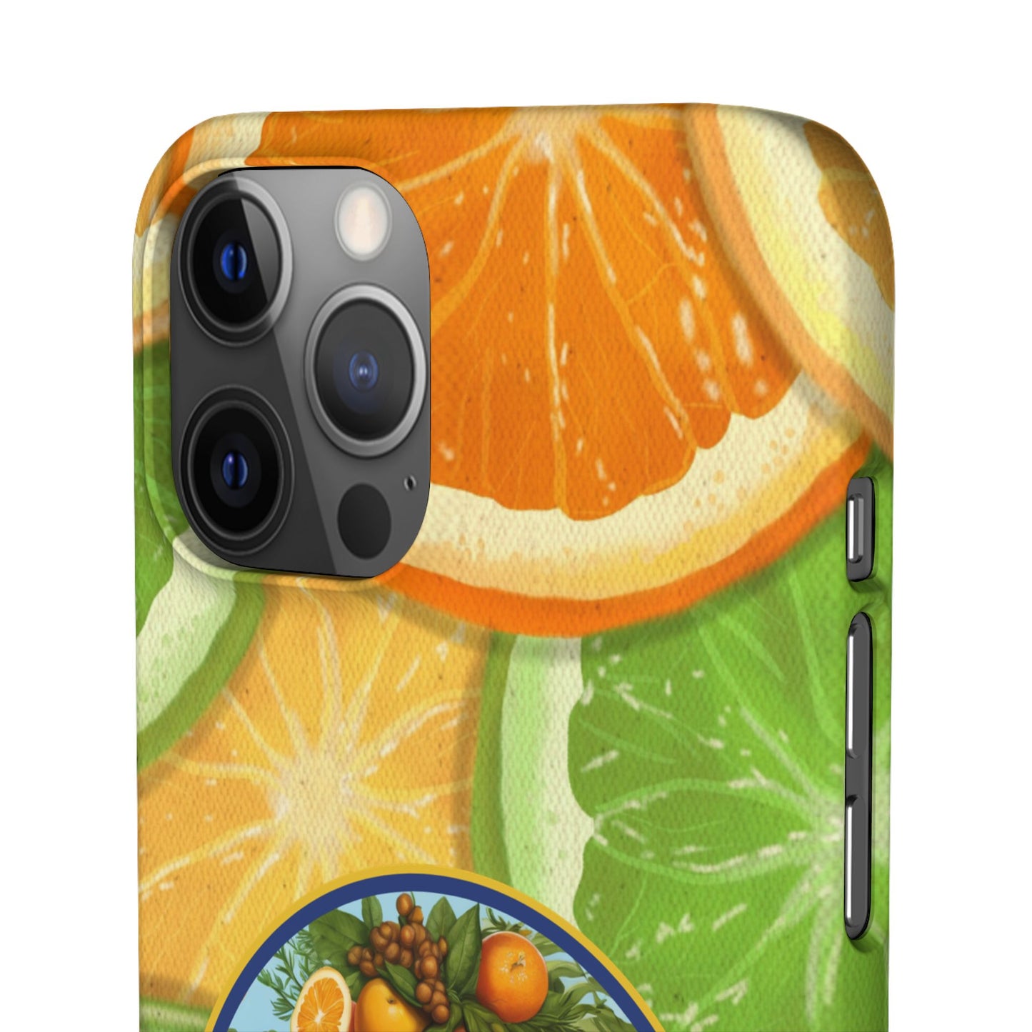 Organically Me Citrus Fruits Garden Snap Phone Case with Black Woman, Veggie Chic for Androids and iPhone models