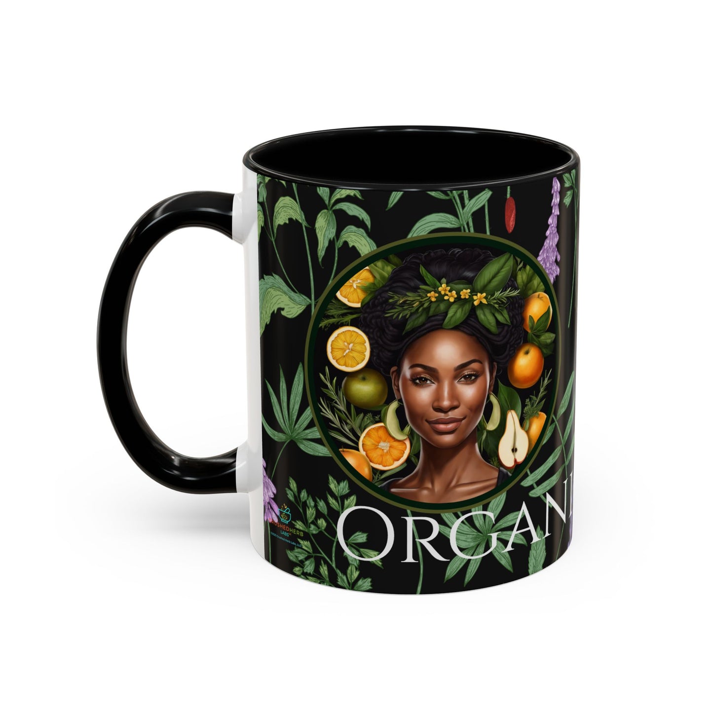 Organically Me A Pineapple Plant Garden Vegan Ceramic Plant Mug with Black woman (11oz)