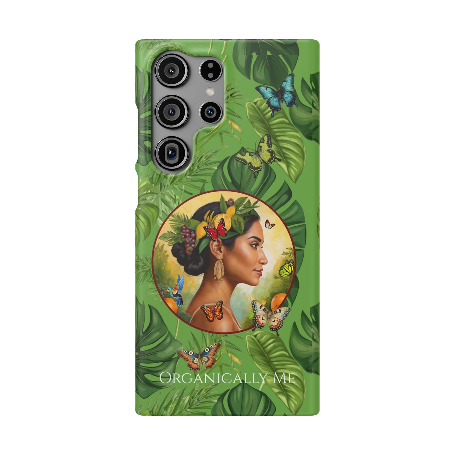Organically Me A Monstera Butterfly Garden Snap Phone Case with Woman, Veggie Chic for Androids and iPhone models