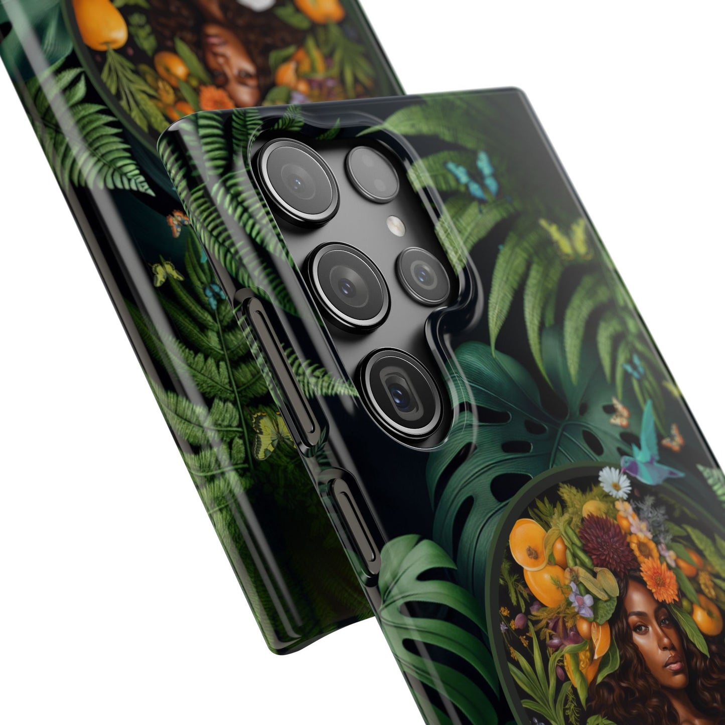 100% Organic A Fern Monstera Plant Garden Snap Phone Case with Black Woman, for iPhone and Android Models