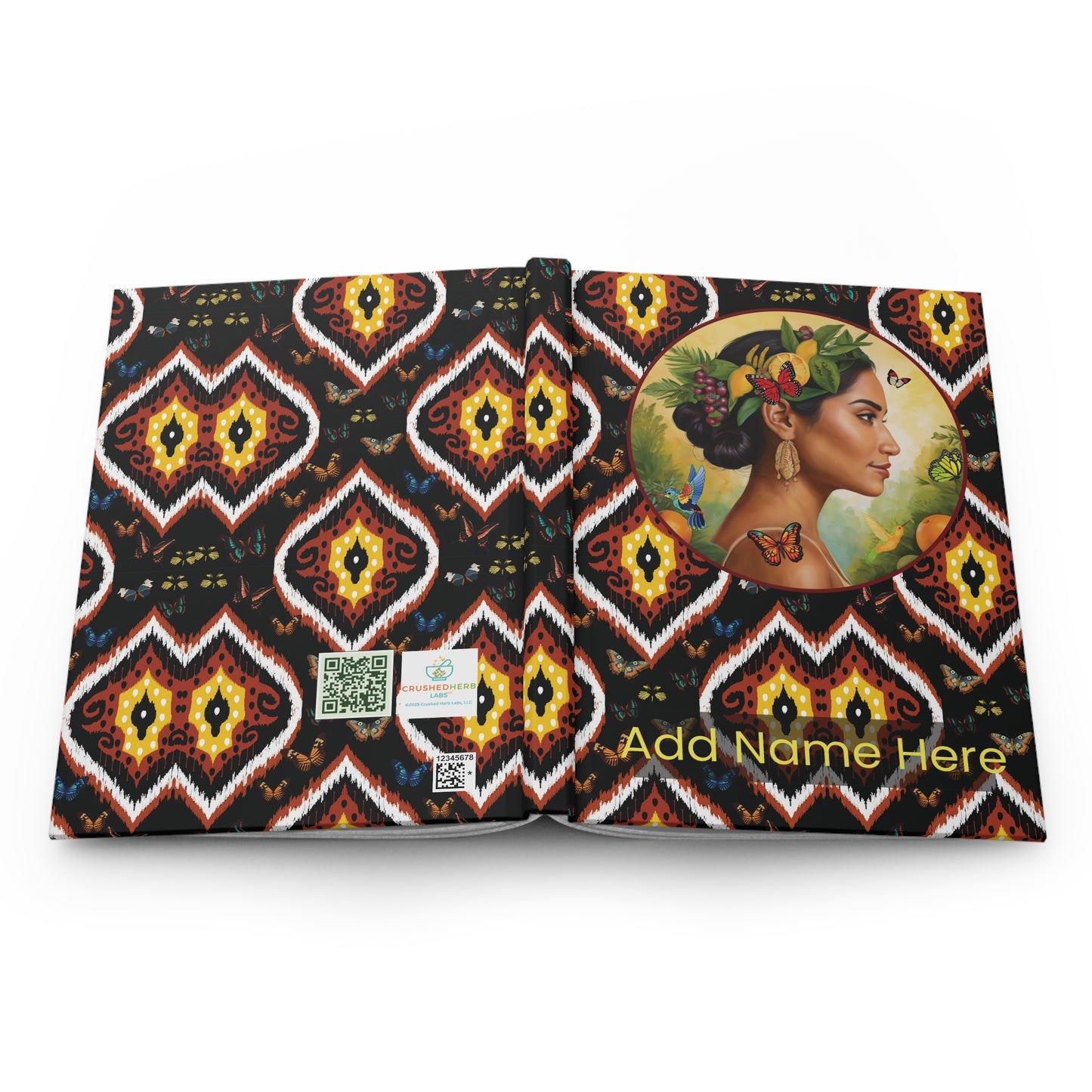 Organically Me A Tribal Butterfly2 Plant Garden & Vegan Hardcover Journal, Matte 150 pages, May be PERSONALIZED