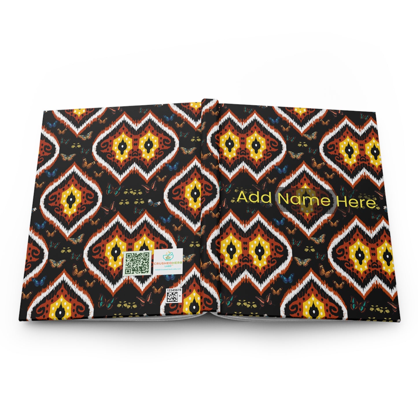 Organically Me A Tribal Butterfly3 Plant Garden & Vegan Hardcover Journal, Matte 150 pages, May be PERSONALIZED