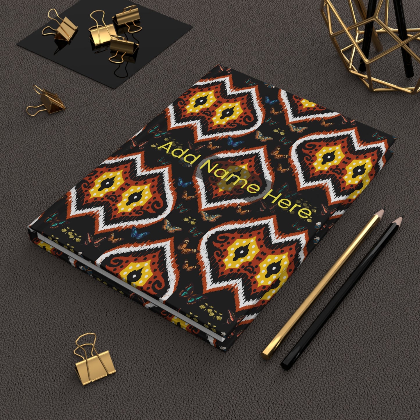 Organically Me A Tribal Butterfly3 Plant Garden & Vegan Hardcover Journal, Matte 150 pages, May be PERSONALIZED