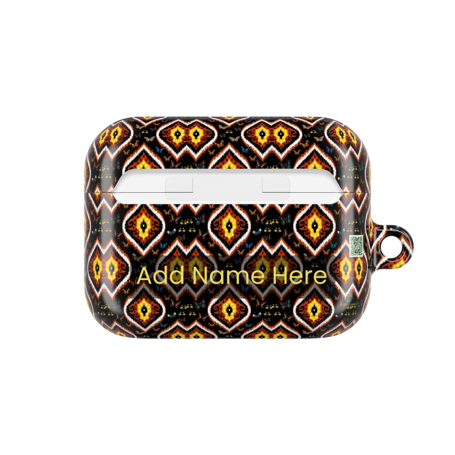 AirPods Case: Yadira Loc Princess Garden Monarch Tribal Ikat Design with Butterflies, Plants & Black Woman for AirPods Pro Gen 1 & 2, AirPods Gen 1, Gen 2, Gen 3