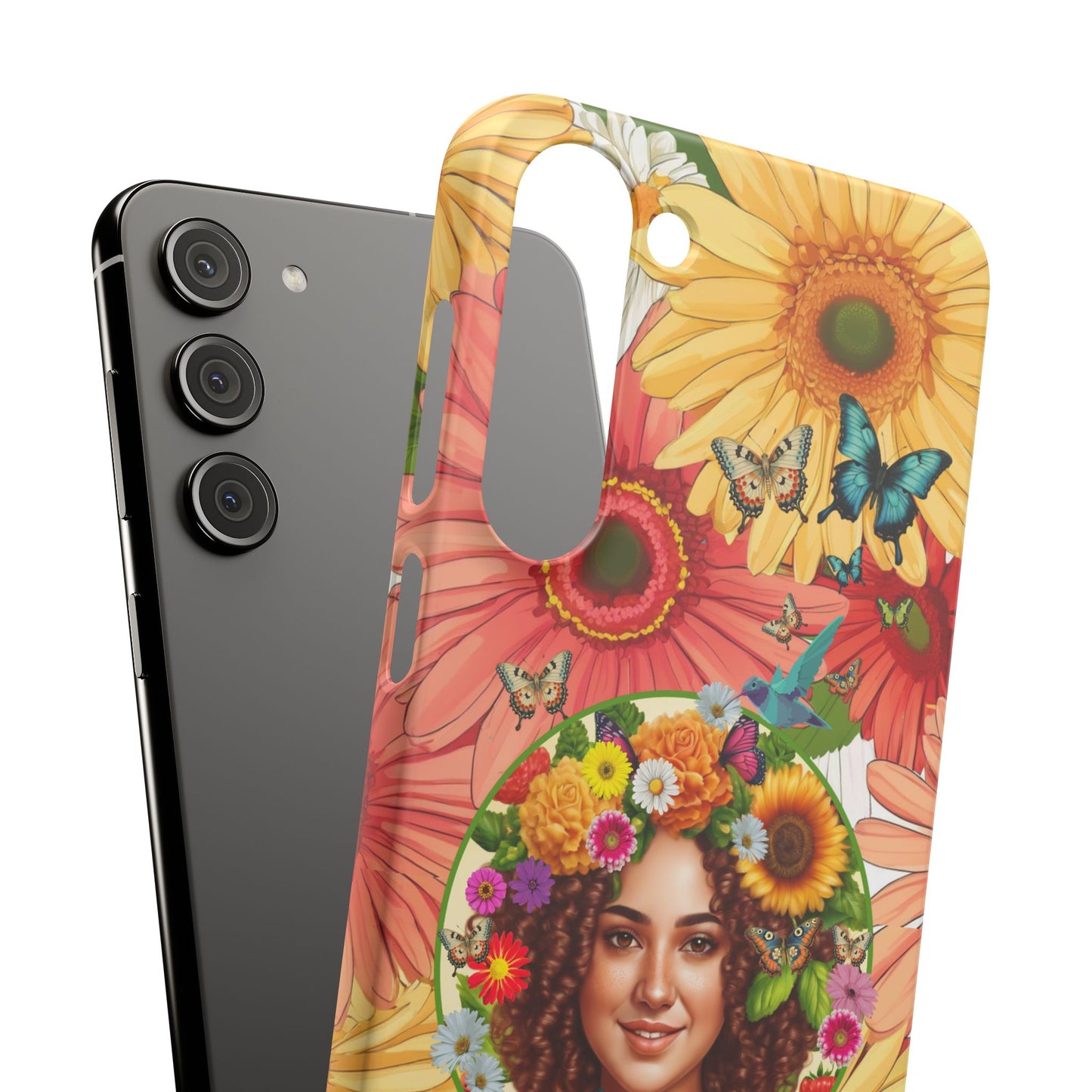 100% Organic Daisy Joy2 Plant Garden Snap Phone Case with Woman, for iPhone and Android