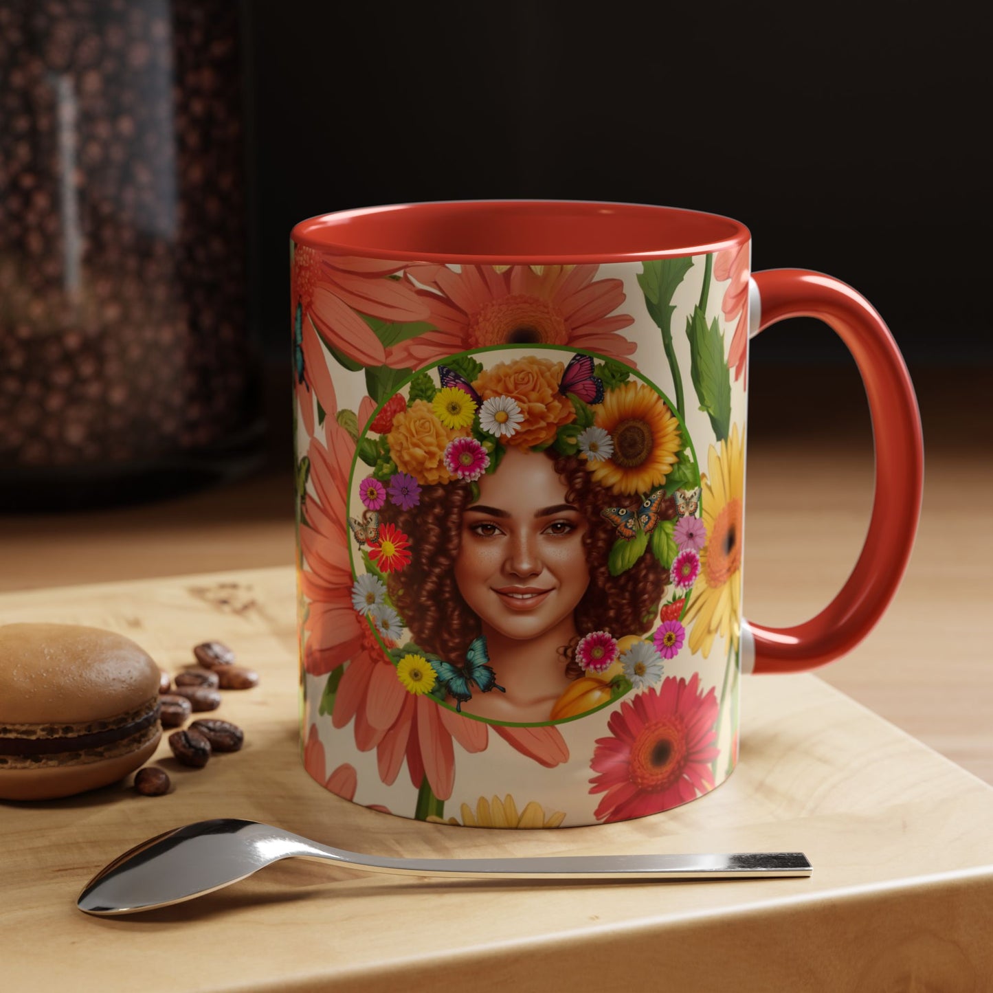 100% Organic Daisy Joy2 Plant Garden Vegan Ceramic Plant Mug Double Sided (11oz) 8 Color Combos