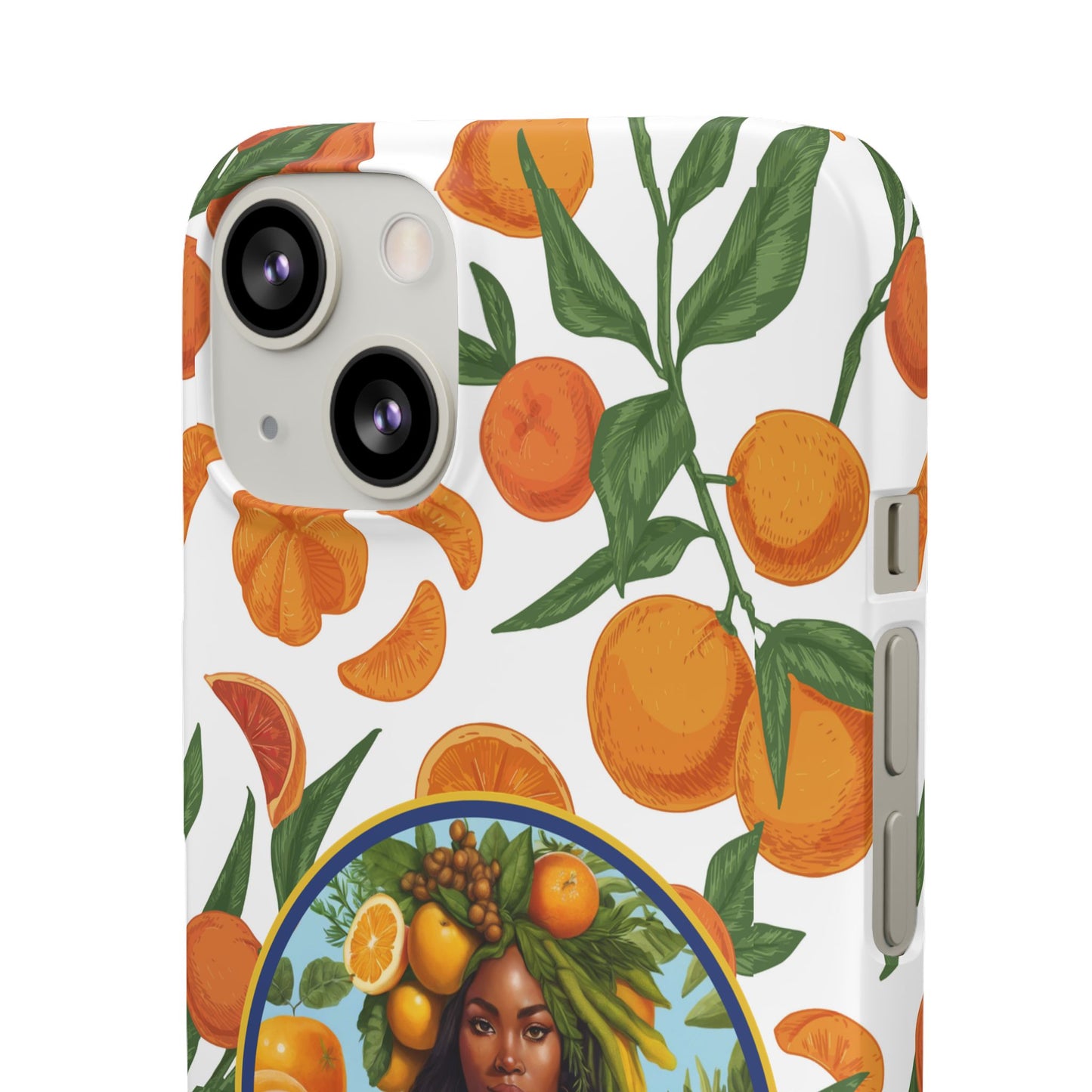 100% Organic Orange Plant Garden Snap Phone Case with Black Woman, Veggie Chic for Androids and iPhone models