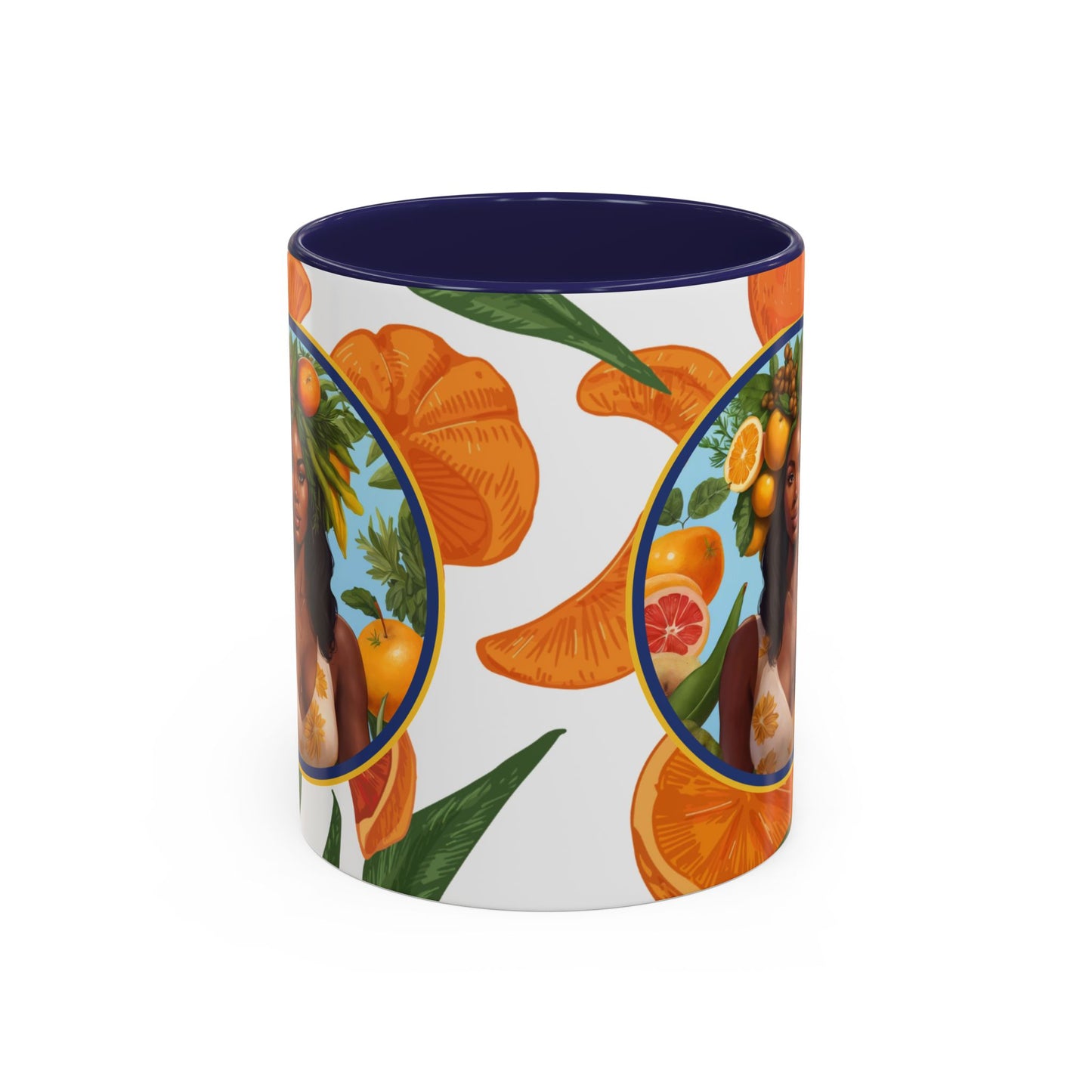 100% Organic Orange Plant Garden Vegan Ceramic Plant Mug with Black woman (11oz) 8 Color Combos