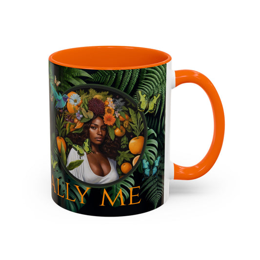 100% Organic A Fern Monstera Plant Garden Vegan Ceramic Plant Mug with Black woman (11oz) 8 Color Combos