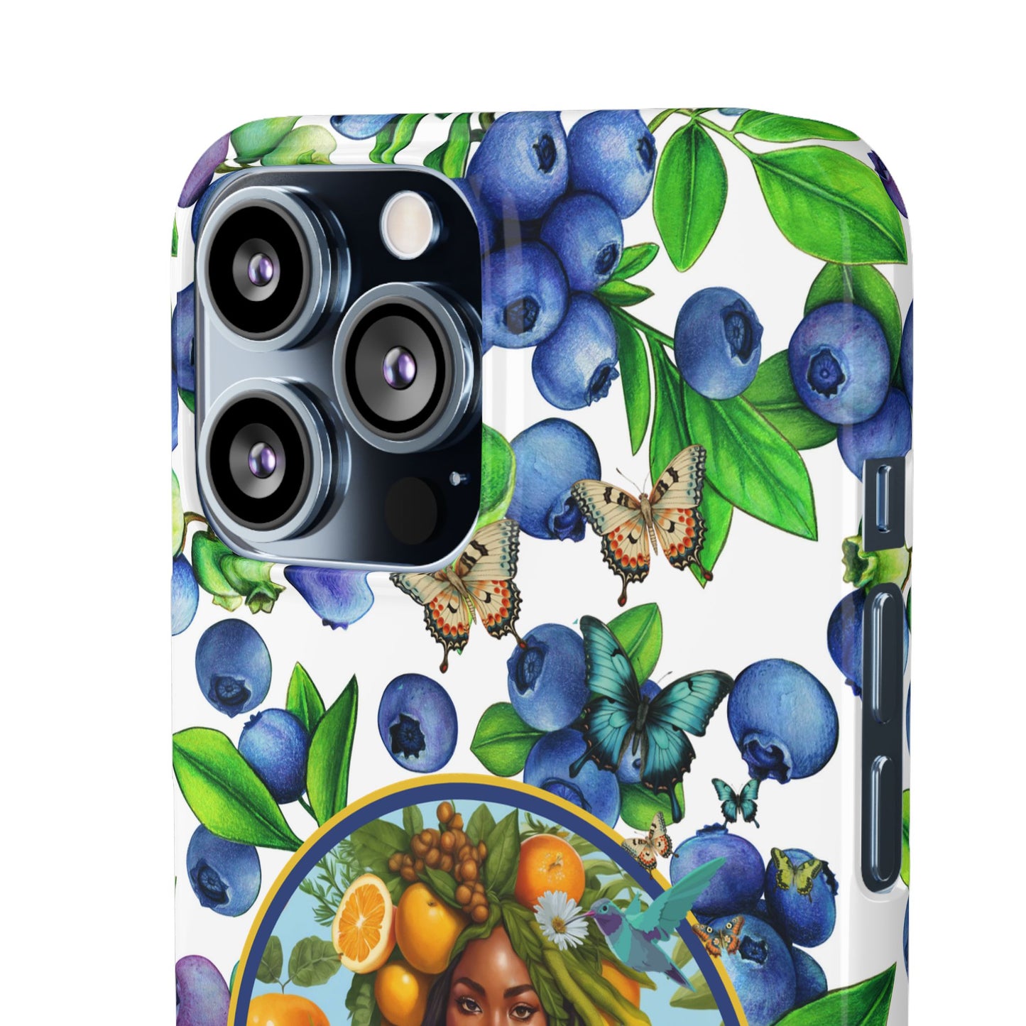 Organically Me Blueberry Plant B Garden Snap Phone Case with Black Woman, for iPhone and Android