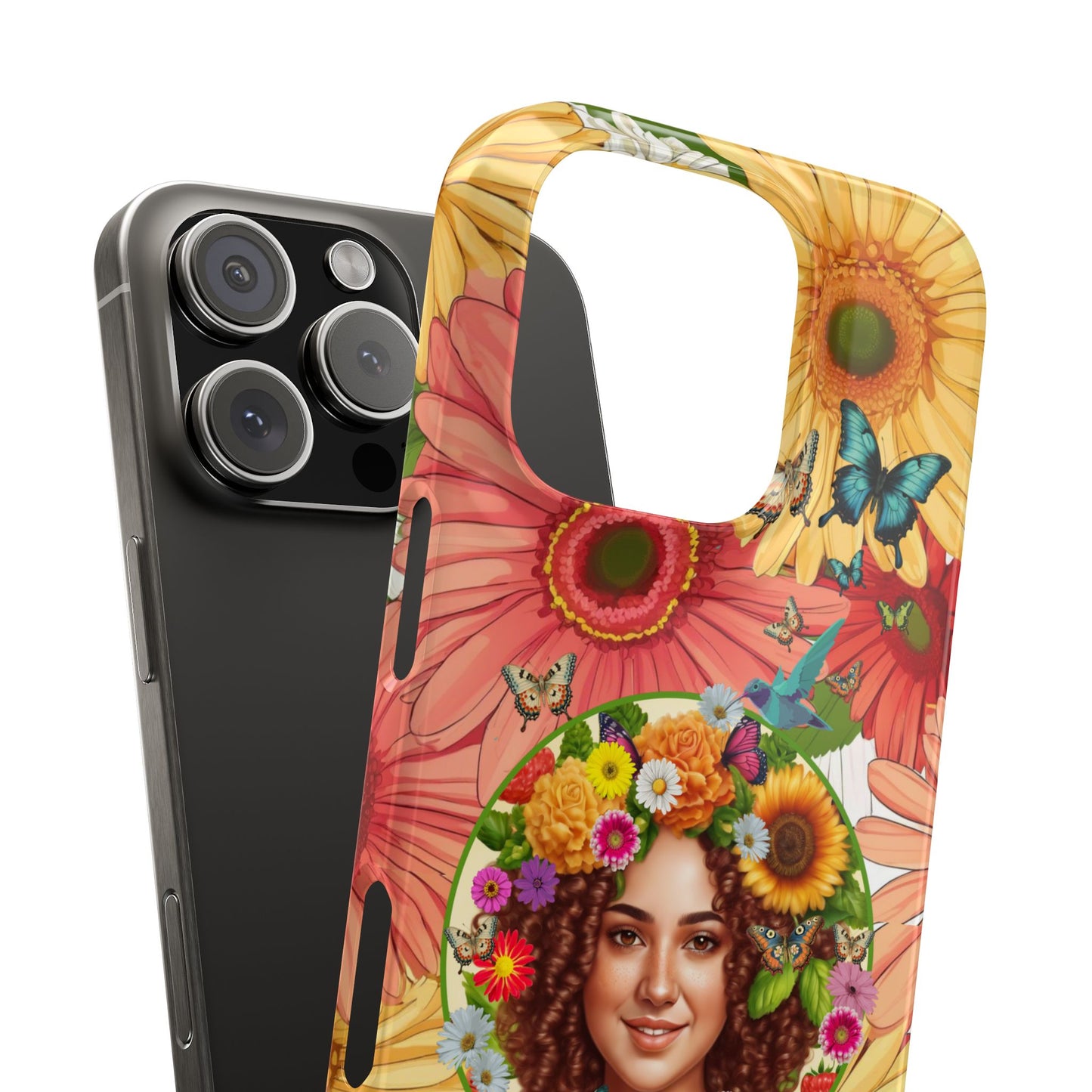 100% Organic Daisy Joy2 Plant Garden Snap Phone Case with Woman, for iPhone and Android