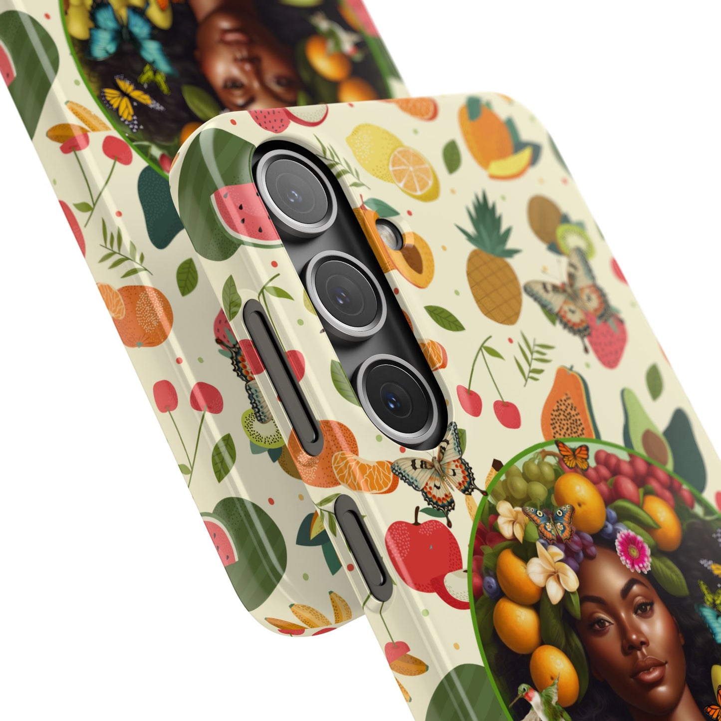 Organically Me Fruit & Veggie Queen Plant Garden Snap Phone Case with Black Woman, for iPhone and Android