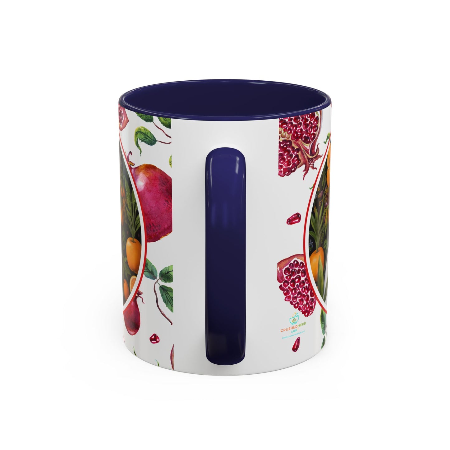 Organically Me Red and White Regina Pomegranate Plant Garden Vegan Ceramic Plant Mug with Black woman (11oz) 8 Color Combos