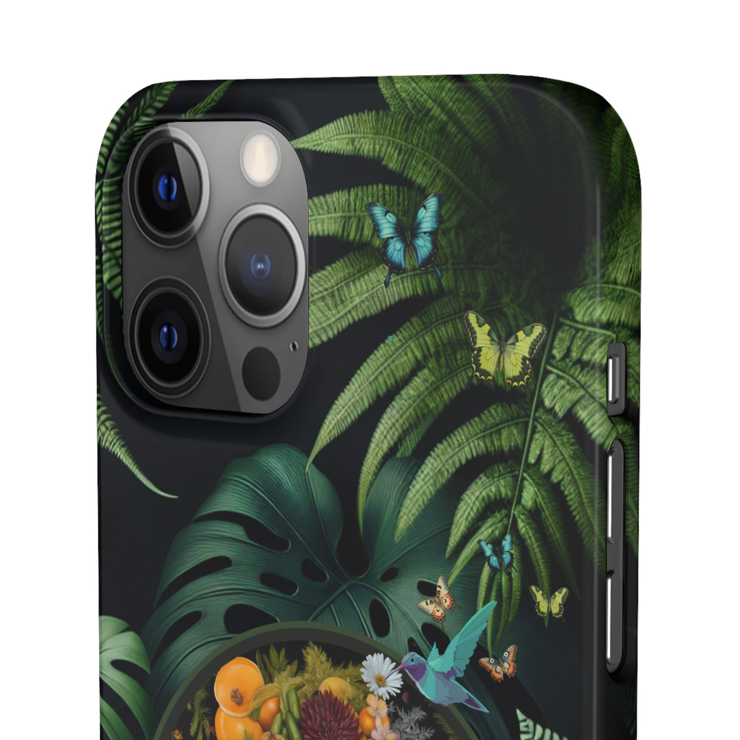 100% Organic A Fern Monstera Plant Garden Snap Phone Case with Black Woman, for iPhone and Android Models