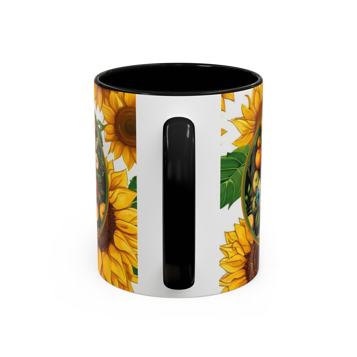 Organically Me Sunflower Plant Garden Vegan Ceramic Plant Mug with Black woman (11oz) 8 Color Combos