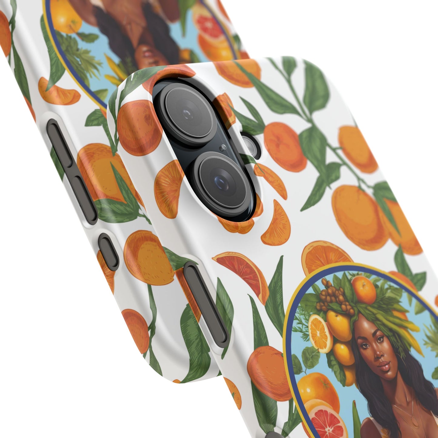 100% Organic Orange Plant Garden Snap Phone Case with Black Woman, Veggie Chic for Androids and iPhone models