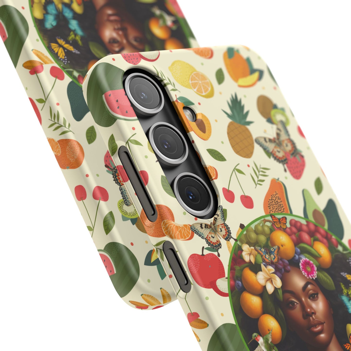 Organically Me Fruit & Veggie Queen Plant Garden Snap Phone Case with Black Woman, for iPhone and Android