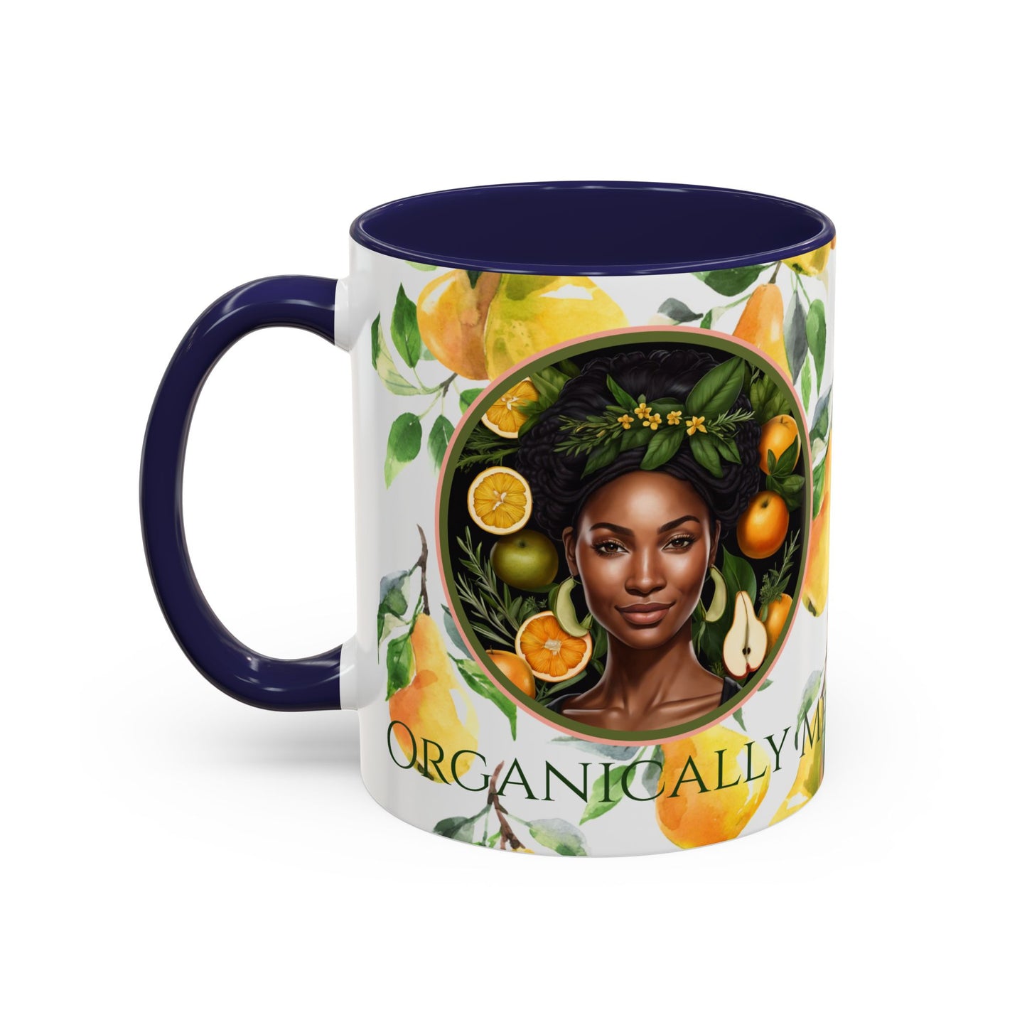 Organically Me Yellow Pear Plant Garden Vegan Ceramic Plant Mug with Black woman (11oz) 8 Color Combos