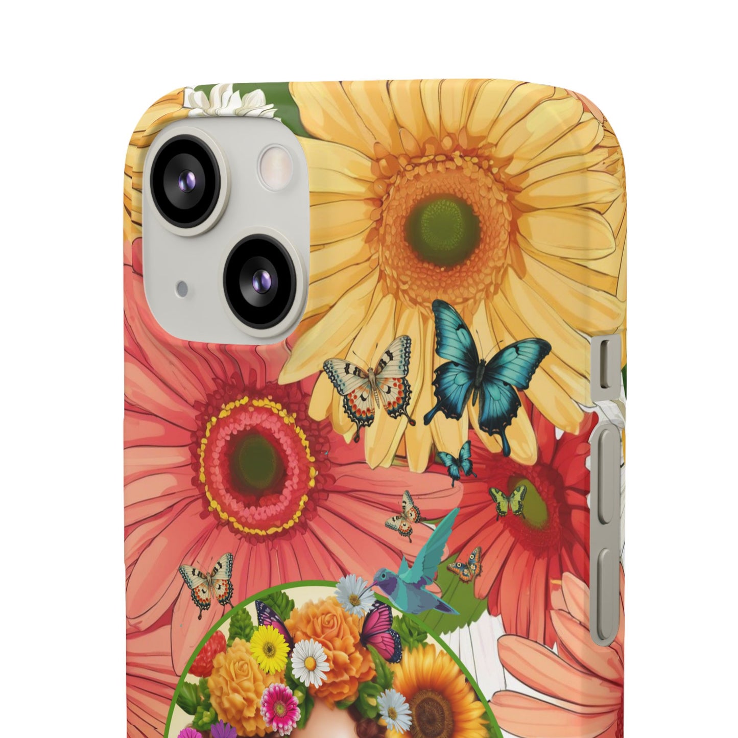 100% Organic Daisy Joy2 Plant Garden Snap Phone Case with Woman, for iPhone and Android