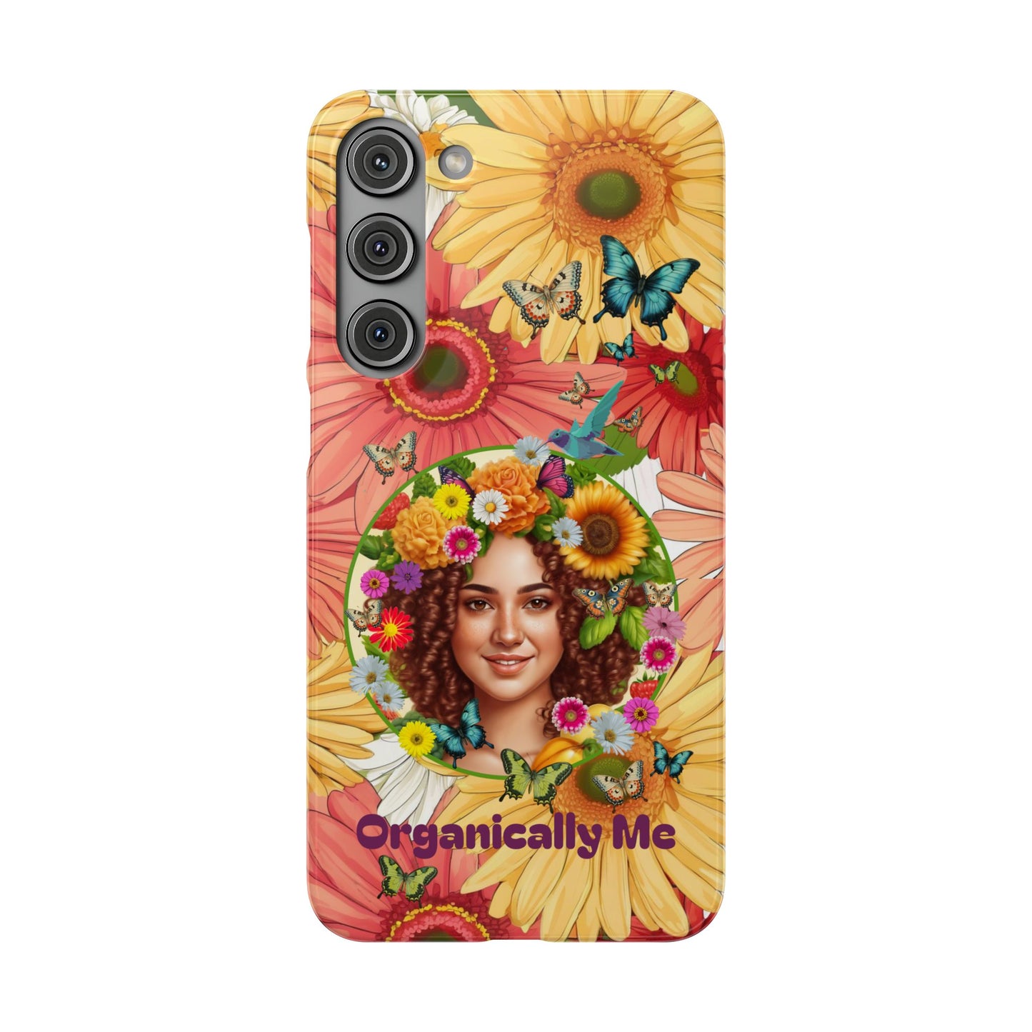 100% Organic Daisy Joy2 Plant Garden Snap Phone Case with Woman, for iPhone and Android