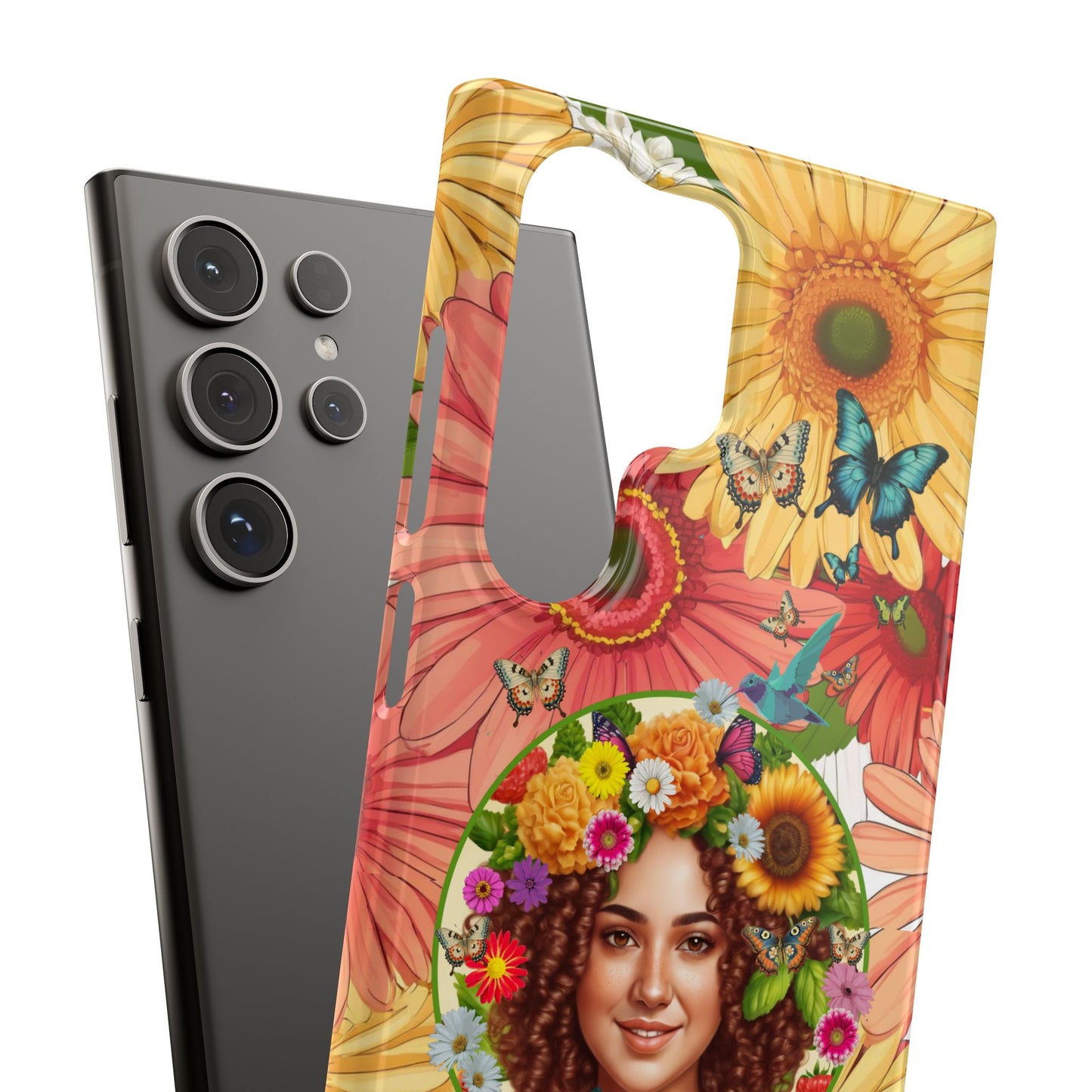 100% Organic Daisy Joy2 Plant Garden Snap Phone Case with Woman, for iPhone and Android