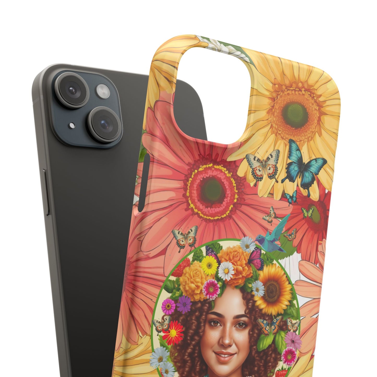100% Organic Daisy Joy2 Plant Garden Snap Phone Case with Woman, for iPhone and Android
