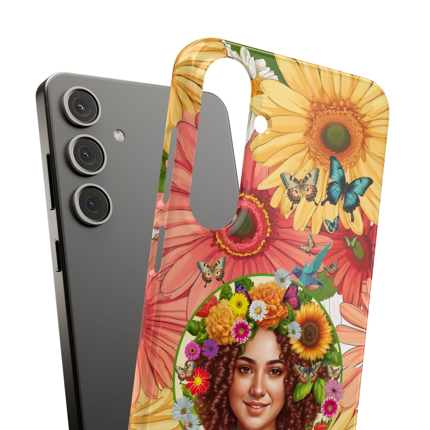 100% Organic Daisy Joy2 Plant Garden Snap Phone Case with Woman, for iPhone and Android